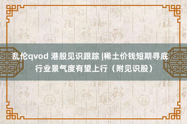 乱伦qvod 港股见识跟踪 |稀土价钱短期寻底 行业景气度有望上行(附见识股)