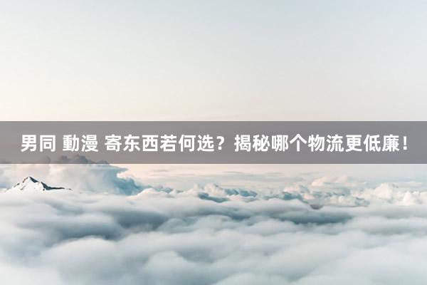 男同 動漫 寄东西若何选？揭秘哪个物流更低廉！
